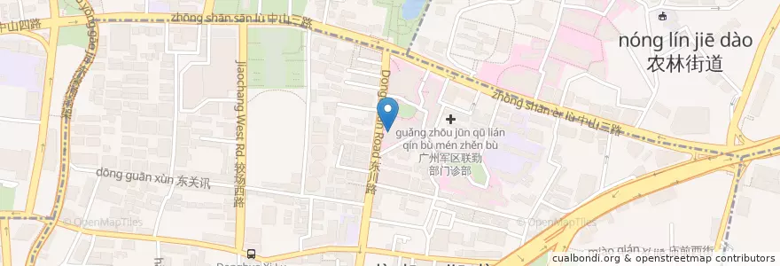 Mapa de ubicacion de 广东省心血管病医院 en 中国, 广东省, 广州市, 越秀区, 大东街道.