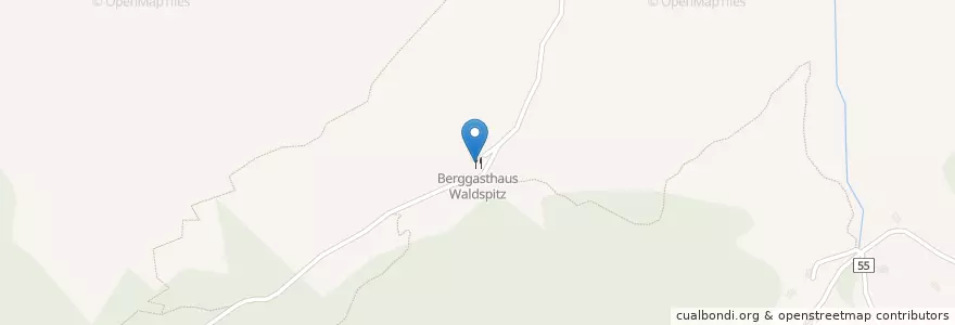 Mapa de ubicacion de Berggasthaus Waldspitz en Switzerland, Bern/Berne, Verwaltungsregion Oberland, Verwaltungskreis Interlaken-Oberhasli, Grindelwald.