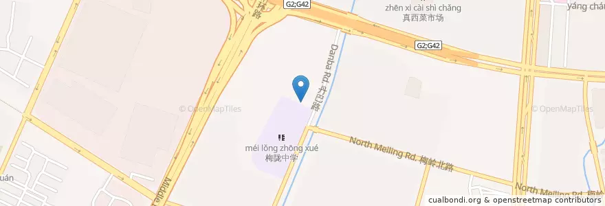 Mapa de ubicacion de 梅岭中学 en China, Shanghai, Putuo District.