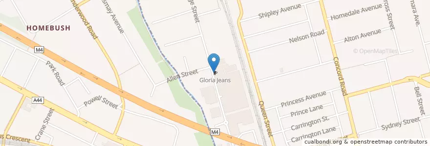 Mapa de ubicacion de Gloria Jeans en Australia, Nueva Gales Del Sur, Strathfield Municipal Council, Sydney.