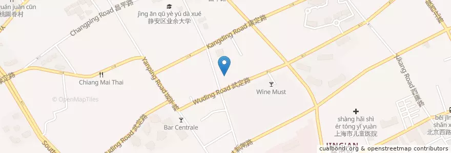 Mapa de ubicacion de 江宁路 en 中国, 上海市, 静安区.