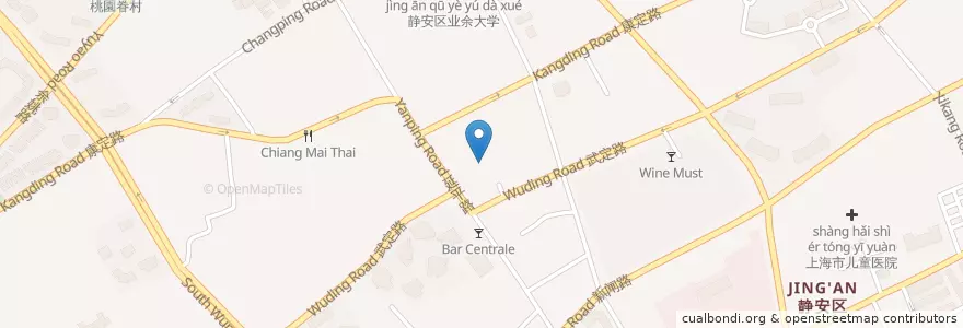 Mapa de ubicacion de 静安公安分局 en China, Shanghái, Jing'an.