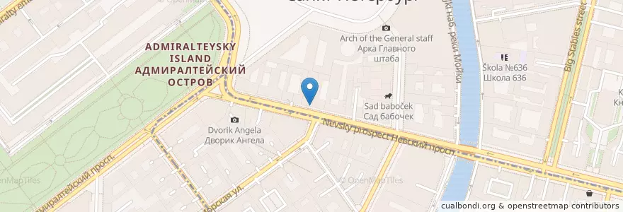 Mapa de ubicacion de SПБ en Russia, Northwestern Federal District, Leningrad Oblast, Saint Petersburg, Центральный Район, Palace District.