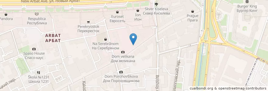 Mapa de ubicacion de Zinger Grill en Россия, Центральный Федеральный Округ, Москва, Центральный Административный Округ, Район Арбат.