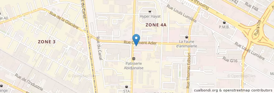 Mapa de ubicacion de Pharmacie de la Zone 3 en Elfenbeinküste, Abidjan, Marcory.
