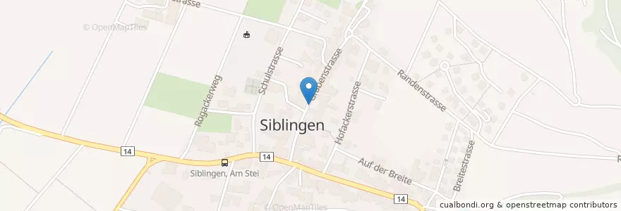 Mapa de ubicacion de 1958 en Schweiz/Suisse/Svizzera/Svizra, Schaffhausen, Siblingen.