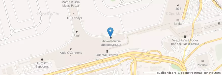 Mapa de ubicacion de Шоколадница en Rusia, Центральный Федеральный Округ, Московская Область, Городской Округ Химки.