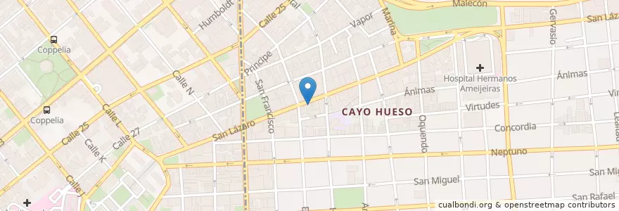 Mapa de ubicacion de café Brown en Cuba, Havana.