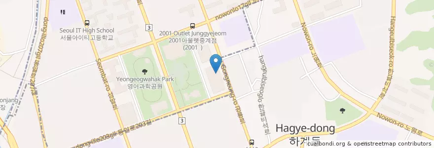 Mapa de ubicacion de CGV 중계 en Республика Корея, Сеул, 노원구, 중계2·3동.