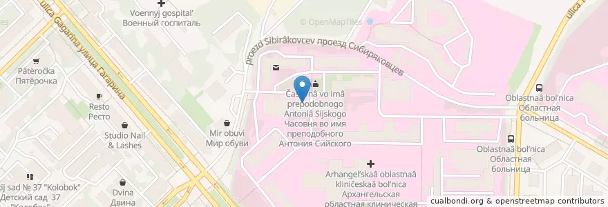 Mapa de ubicacion de Центр медицины катастроф АОКБ en Russia, Northwestern Federal District, Arkhangelsk Oblast, Primorsky District, Городской Округ Архангельск.