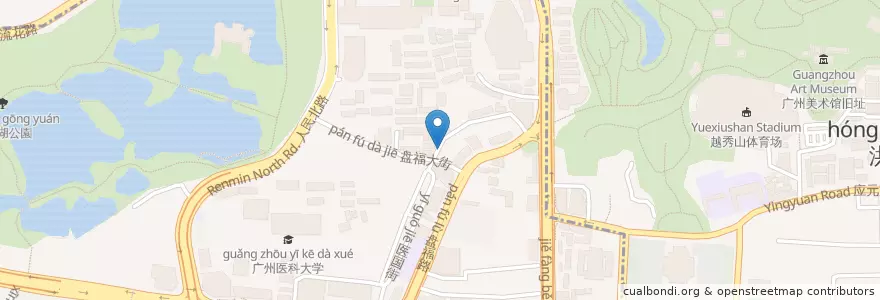 Mapa de ubicacion de 玲又珑 en China, Guangdong, 广州市, 越秀区, 六榕街道.
