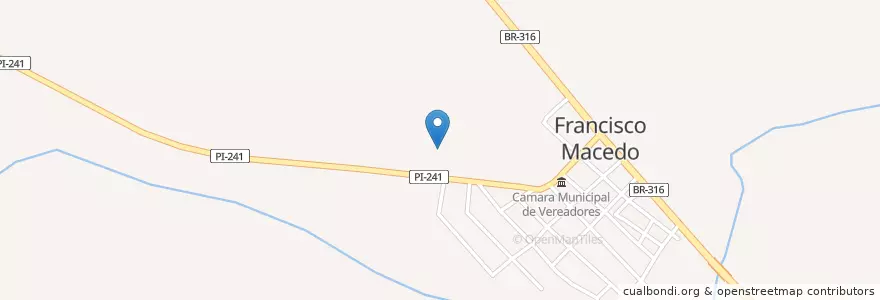 Mapa de ubicacion de Francisco Macedo en Бразилия, Северо-Восточный Регион, Пиауи, Região Geográfica Intermediária De Picos, Microrregião Do Alto Médio Canindé, Francisco Macedo.