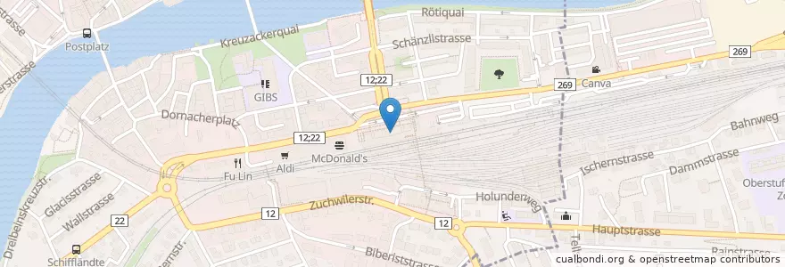 Mapa de ubicacion de Caffè Spettacolo en Schweiz/Suisse/Svizzera/Svizra, Solothurn, Amtei Solothurn-Lebern, Bezirk Solothurn, Bezirk Wasseramt, Solothurn.