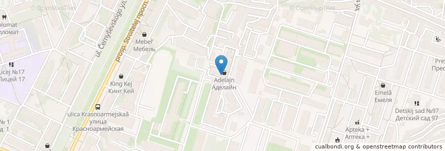 Mapa de ubicacion de Аптека 55 en روسيا, Центральный Федеральный Округ, فلاديمير أوبلاست, Городской Округ Владимир.