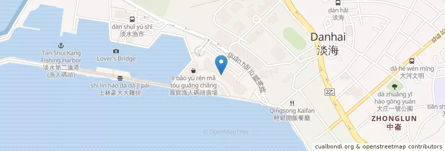 Mapa de ubicacion de 田園西餐廳 en Taïwan, Nouveau Taipei, Tamsui.