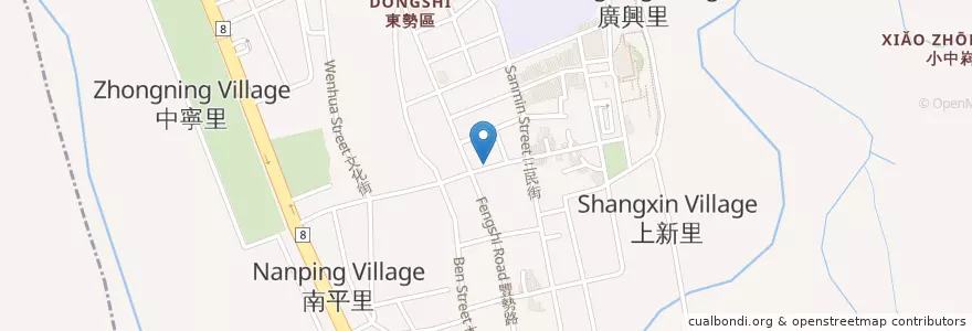 Mapa de ubicacion de 腳庫飯 en 타이완, 타이중 시, 둥스 구.