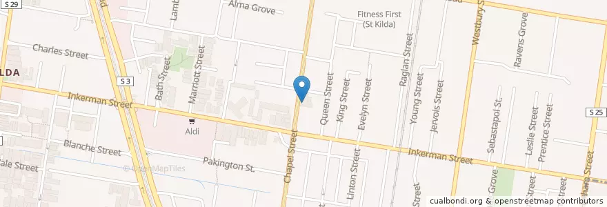Mapa de ubicacion de Dick Whittington Tavern en Australien, Victoria, City Of Port Phillip.