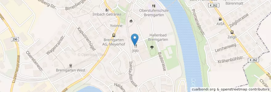 Mapa de ubicacion de JoJo en Suiza, Aargau, Bezirk Bremgarten, Bremgarten (Ag).