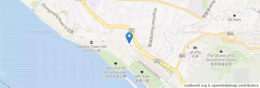 Mapa de ubicacion de 九濤石頭火鍋 en 台湾, 新北市, 淡水区.