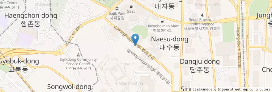 Mapa de ubicacion de 커피스트 en Güney Kore, Seul, 종로구, 사직동.