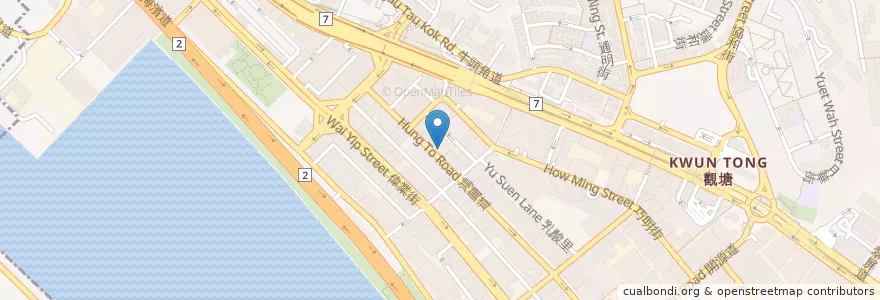 Mapa de ubicacion de 訊科中心停車場 Infotech Centre Car Park en China, Provincia De Cantón, Hong Kong, Kowloon, Nuevos Territorios, 觀塘區 Kwun Tong District.