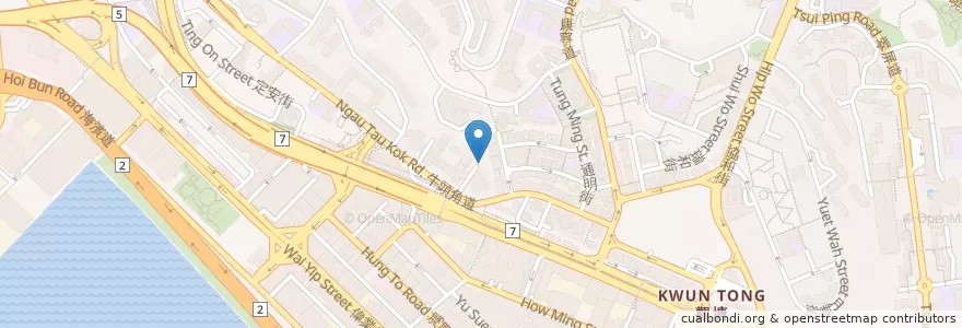 Mapa de ubicacion de 玉蓮臺停車場B Lotus Tower Car Park B en 중국, 광둥성, 홍콩, 가우룽, 신제, 觀塘區 Kwun Tong District.