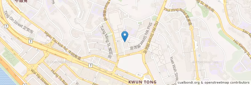 Mapa de ubicacion de 瑞和街街市 Shui Wo Street Market en China, Guangdong, Hong Kong, Kowloon, Wilayah Baru, 觀塘區 Kwun Tong District.