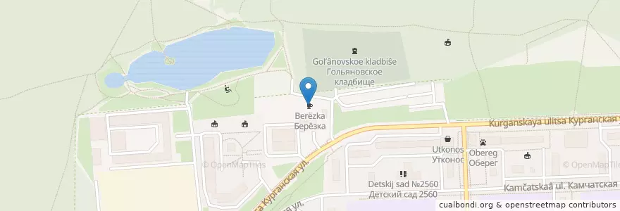 Mapa de ubicacion de Берёзка en Россия, Центральный Федеральный Округ, Москва, Восточный Административный Округ, Район Гольяново.