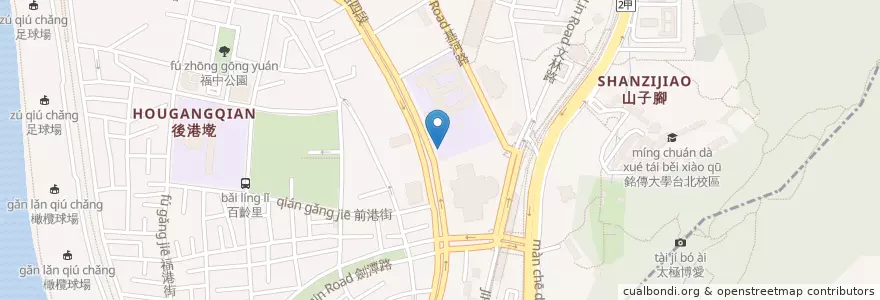 Mapa de ubicacion de 百齡高中地下停車場 en 타이완, 신베이 시, 타이베이시, 스린 구.