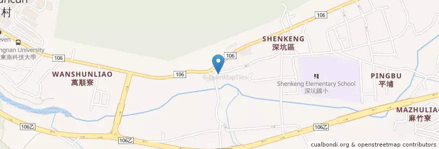 Mapa de ubicacion de 老爺豆腐美食 en 臺灣, 新北市, 深坑區.
