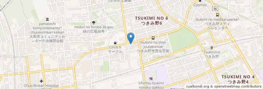 Mapa de ubicacion de コスモ石油 大和つきみ野SS en 일본, 가나가와현, 大和市.