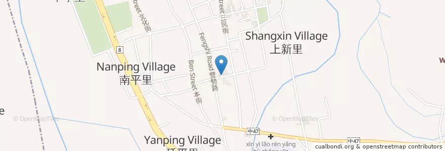 Mapa de ubicacion de 頂好馨小火鍋 en Taiwan, Taichung, Distretto Di Dongshi.