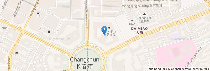 Mapa de ubicacion de 工人文化宫电影院 en Китай, Гирин, 长春市, 南关区, 自强街道.