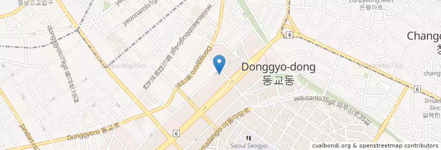 Mapa de ubicacion de 星巴克 en 韩国/南韓, 首尔, 麻浦區, 서교동.