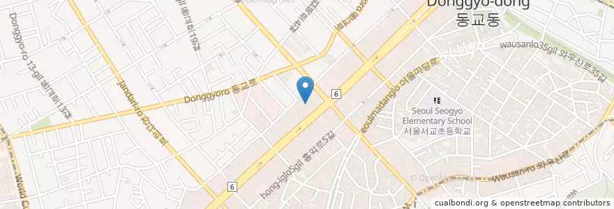 Mapa de ubicacion de 코나빈스 en Corée Du Sud, Séoul, 마포구, 서교동.