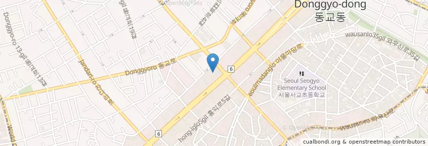 Mapa de ubicacion de 본내과 en Güney Kore, Seul, 마포구, 서교동.