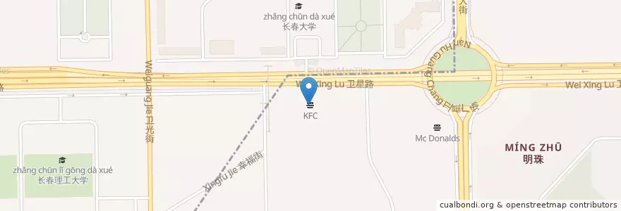 Mapa de ubicacion de KFC en Çin, Jilin, 长春市, 朝阳区.