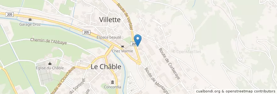 Mapa de ubicacion de Pharmacie de Bagnes en Suíça, Valais/Wallis, Entremont, Bagnes.