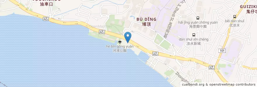 Mapa de ubicacion de 托斯卡尼尼 en Taiwan, Neu-Taipeh, Tamsui.