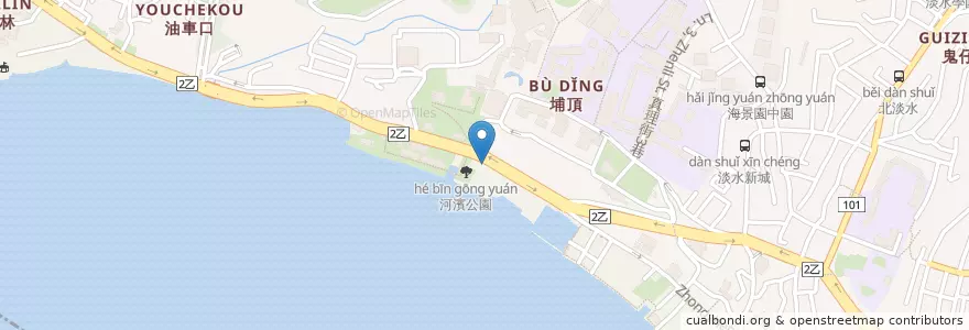 Mapa de ubicacion de 小布鋇鋇 en Tayvan, 新北市, 淡水區.