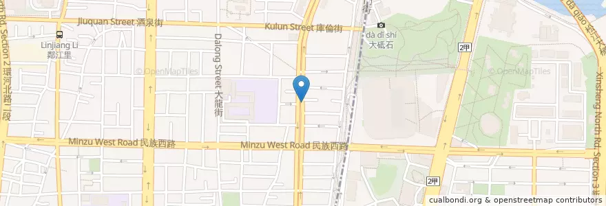 Mapa de ubicacion de 金春發牛肉麵 en Тайвань, Новый Тайбэй, Тайбэй.