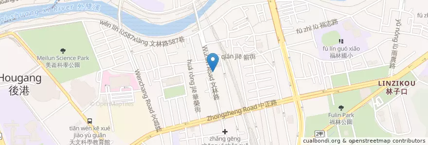 Mapa de ubicacion de 臺灣新光商業銀行 en 타이완, 신베이 시, 타이베이시, 스린 구.