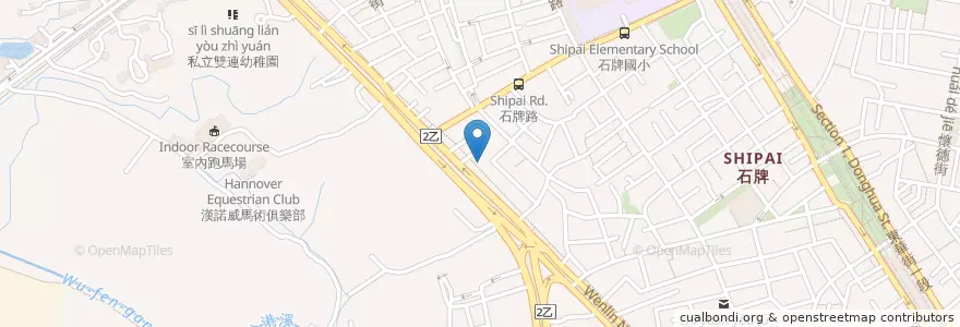 Mapa de ubicacion de 五花肉飯 en تایوان, 新北市, تایپه, 北投區.
