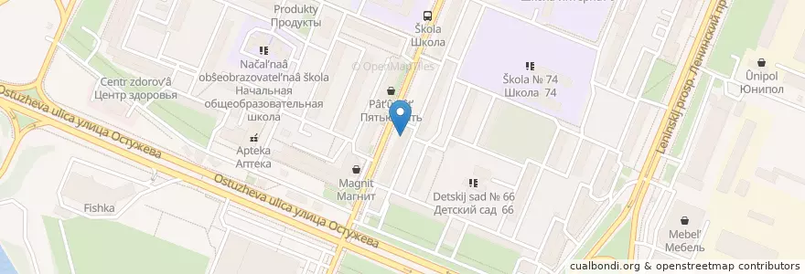 Mapa de ubicacion de Аптека en Rússia, Distrito Federal Central, Oblast De Voronej, Городской Округ Воронеж.