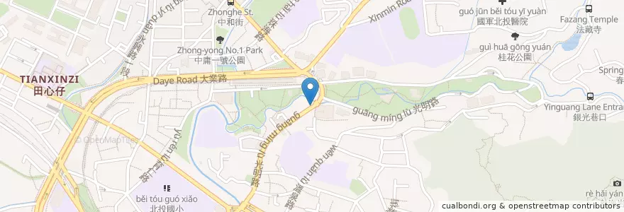 Mapa de ubicacion de 陶板屋 en 臺灣, 新北市, 臺北市, 北投區.