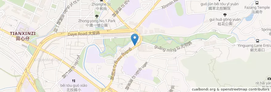 Mapa de ubicacion de 中國信託商業銀行 en 臺灣, 新北市, 臺北市, 北投區.