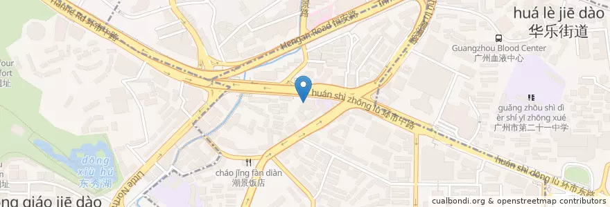 Mapa de ubicacion de 肥婶厨房 en چین, گوانگ‌دونگ, 广州市, 越秀区, 建设街道.