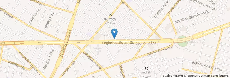 Mapa de ubicacion de حسینیه قائم en Iran, Tehran Province, Tehran County, Tehran, بخش مرکزی شهرستان تهران.