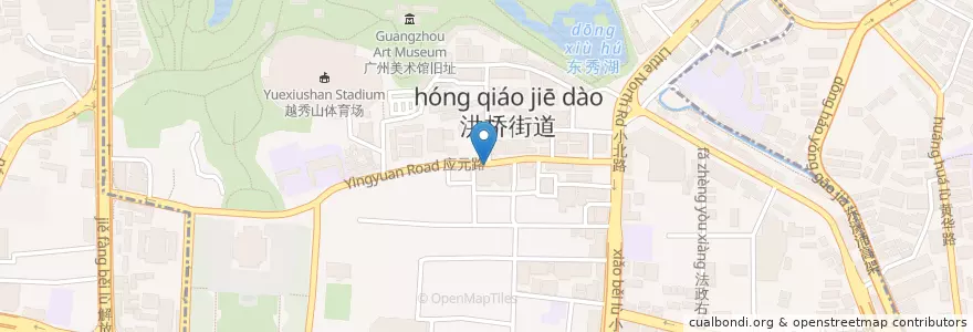 Mapa de ubicacion de 竹溪家宴 en چین, گوانگ‌دونگ, 广州市, 越秀区, 洪桥街道.