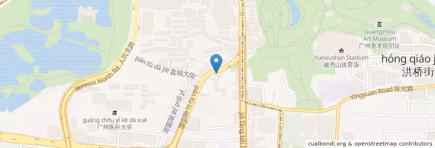 Mapa de ubicacion de 甜心狗 en Китай, Гуандун, Гуанчжоу, 越秀区, 六榕街道.